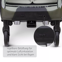 ABC Design Детска Количка за Колело Bicycle Trailer Tour Olive with 2 Comfort Seats & Air Wheels
