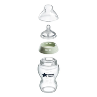 Tommee Tippee Natural Start Стъклено Шише за Хранене  250 ml с Биберон с Бавен Поток 0м+