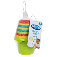 Playgro Stacking Fun Cups Комплект от 9 Цветни Чаши за Подреждане за игра в Банята или на Плажа