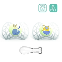 Анатомични светещи биберони Nuvita 7083 AIR55 SYM, 2 броя, 6+ 