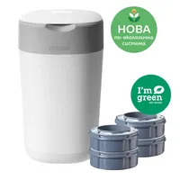 Tommee Tippee Twist&Click Хигиенен Кош за Памперси Бял с 4 Броя Резервни Касети