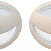 NUK Биберони Залъгалки Силиконови 0-9 месеца 2 броя Mommy Feel Сива и Бежова и Кутийка за Съхранение