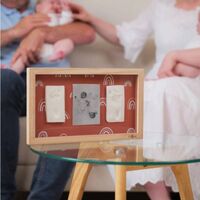 Petit ARTichaut Дървена Рамка за 2 Бебешки Отпечатъка и Снимка Rainbow Terracotta