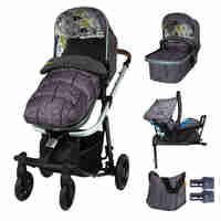 Комплект количка Cosatto Giggle Quad Fika Forest 5в1, i-Size база и чувалче за крака