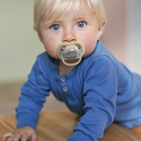 Philips AVENT SCF085/17 Комплект 2 Броя Ортодонтични Залъгалки Ultra Air 6-18м+ с Декорация Лъв и Хипопотам в Кутия за Стерилизиране