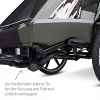 ABC Design Детска Количка за Колело Bicycle Trailer Tour Olive with 2 Comfort Seats & Air Wheels
