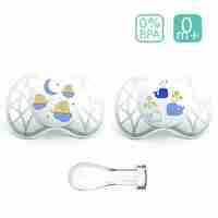  Анатомични светещи биберони Nuvita 7063 AIR55 SYM, 2 броя, 0+ 