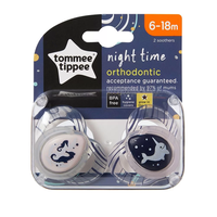 Tommee Tippee ОРТОДОНТИЧНИ ЗАЛЪГАЛКИ - NIGHT 6-18М (2 бр./оп.) М.КОНЧЕ/НАРВАЛ