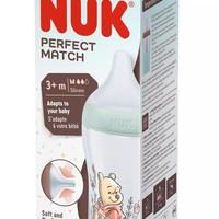 NUK Perfect Match Шише РР 260мл със Силиконов Биберон за Хранене M 3+ месеца Disney Мечо Пух