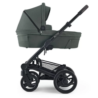 Mutsy NIO Pine Green Модулна количка 2 в 1  комплект с черно шаси със седалка и кош за новородено