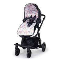 Комплект количка Cosatto Giggle Quad NIGHT RAINBOW 5в1, i-Size база и чувалче за крака
