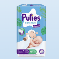 Pufies Diapers Sensitive NB Newborn 1 Пелени за Новородени 2-5 кг по 43 Броя