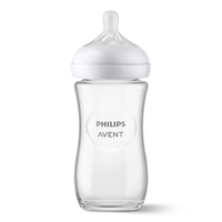 Philips Avent Шише Стъклено Natural Response 3.0 с Биберон 1м+ 240мл