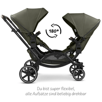 ABC Design Double Stroller Zoom 2 Avocado Комбинирана Детска Количка за Близнаци