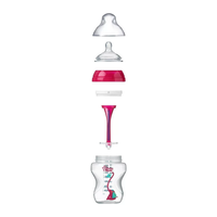 Tommee Tippee ШИШЕ ЗА ХРАНЕНЕ ANTI-COLIC 3м+ 340 ml С ДЕКОР розов