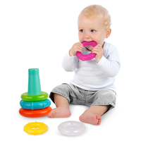 Playgro Конус с поклащаща се основа и 5 цветни релефни ринга за подреждане от серията +LEARN, 10м+