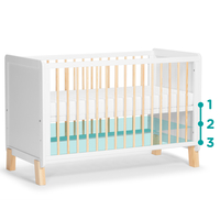  Дървено креватче KinderKraft NICO с матрак, Бяло 