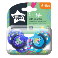 Tommee Tippee ОРТОДОНТИЧНИ ЗАЛЪГАЛКИ - FUN STYLE 6-18М (2 бр./оп.) КУЧЕ