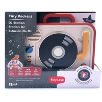Tiny Love Електронна музикална играчка DJ Станция от серията Tiny Rockers с 13 рокендрол мелодии въртяща се peek-a-boo плоча 12м+