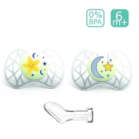 Анатомични светещи биберони Nuvita 7082 AIR55 ORT, 2 броя, 6+ 