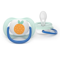 Philips AVENT SCF080/23 Комплект 2 Броя Ортодонтични Залъгалки Ultra Air 0-6м+ Декорация Плодове в кутия за Стерилизиране