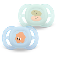 Philips AVENT SCF075/14 Комплект от 2 Броя Ортодонтски Силиконови Залъгалки Пастелни Цветове в Кутия за Стерилизиране