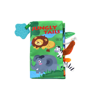 KikkaBoo Образувателна Текстилна Книжка с Чесалка Jungly Tails