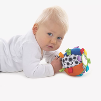 PLAYGRO ЗВЪНЯЩА МЕКА ТОПКА С ЕТИКЕТИ 3М+