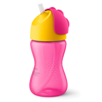 PHILIPS AVENT ЧАША СЪС СЛАМКА 12м+ 300мл  С ДРЪЖКИ  РОЗОВА  SCF798/02