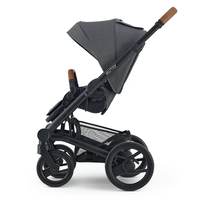 Mutsy NIO North Grey Модулна количка 2 в 1 комплект с черно шаси със седалка и кош за новородено