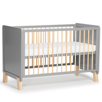 Дървено креватче KinderKraft NICO с матрак, Сиво