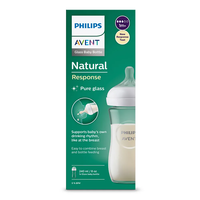Philips Avent Шише Стъклено Natural Response 3.0 с Биберон 1м+ 240мл