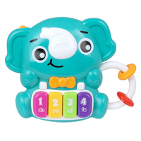 Playgro Elly's Melody Piano Музикална играчка от Забавен Образ на Слонче и Цветни Клавиши с 4 Мелодии и 5 Забавни Звука Удобна Дръжка с Цветна Мъниста