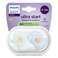 Philips AVENT SCF075/14 Комплект от 2 Броя Ортодонтски Силиконови Залъгалки Пастелни Цветове в Кутия за Стерилизиране
