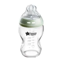 Tommee Tippee Natural Start Стъклено Шише за Хранене  250 ml с Биберон с Бавен Поток 0м+