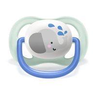 Philips AVENT SCF080/05 Комплект 2 Броя Ортодонтични Залъгалки Ultra Air Animals 0-6м+ Декорация Слон и Пингвин в Кутия за Стерилизиране