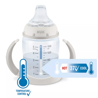 NUK First Choice РР Шише Temperature Control 150мл. със Силиконов Накрайник за сок Mickey Grey