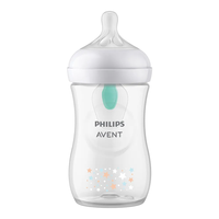 Philips AVENT SCY673/82 Natural Response Шише за Хранене с клапа AirFree 260 мл с Биберон без Протичане Поток 3 с картинки Звезди и Мече