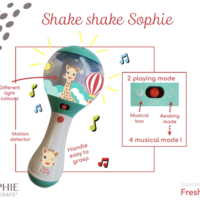 Sophie Софи Жирафчето Електронна Музикална Дрънкалка с Детектор Shake