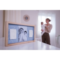 Petit ARTichaut Дървена Рамка за 2 Бебешки Отпечатъка и Снимка Blue Abstract