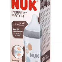 NUK Perfect Match Шише РР 260мл със Силиконов Биберон за Хранене M 3+ месеца с Клонче