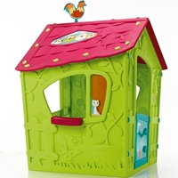  Пластмасова къща за игра Keter Magic Playhouse, Зелена/Синя/Розова 