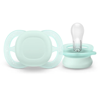 Philips AVENT SCF075/12 Комплект от 2 Броя Ортодонтски Силиконови Залъгалки Пастелни Цветове Ultra Start 0-2м+ в Кутия за Стерилизиране