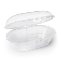 Philips AVENT SCF075/07 Комплект от 2 броя светещи в тъмното ортодонтични Ultra Start Night 0-2м в оранжево и лилаво с декор луна и звезди в кутия за стерилизиране