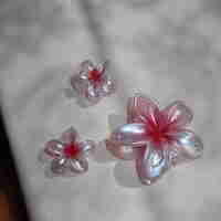 CUSTOM PLUMERIA CLIP set in ROSÉ PERLE
