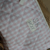 CUSTOM LARGE ROSÉ GINGHAM TOILETRY BAG