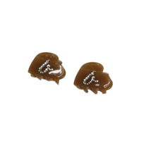 CUSTOM HEART MIDI CLIP SET IN SOFT BROWN