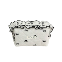 CUSTOM SMALL RUFFLES RUBAN NOIR TOILETRY BAG