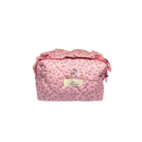 CUSTOM SMALL RUFFLES FLEUR DE COEUR TOILETRY BAG
