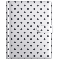 CUSTOM LEATHER PLANNER IN WHITE DOT AFFAIR
